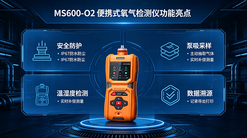 受限空间作业安全保障，糖心VLOG免费观看MS600-O2便携式氧气检测仪应用解析